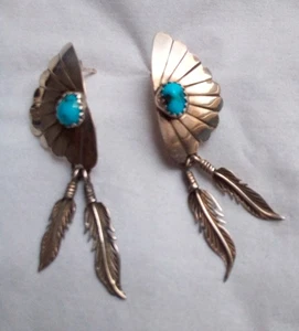 Ohrstecker (Ohrringe)  Navajo, Silber mit Türkis - Bild 1 von 2