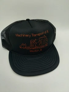 Cappello camionista vintage in rete posteriore a scatto trasporto macchine Illinois Morton - Foto 1 di 9