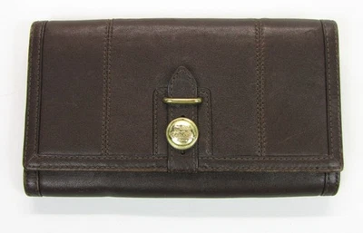 Coach Madison Slim Envelope Trifold Clutch Checkbook Wallet Brown w/ Pink - Image 1 of 4