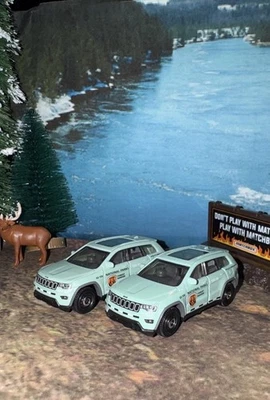 Lot Of 2 Matchbox Forest Ranger Jeep Grand Cherokee Moving Parts NLFFP Nt Parks - Image 1 of 4