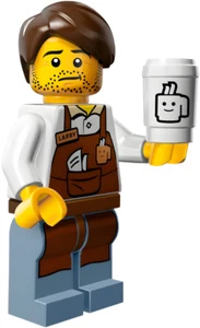 LEGO Larry the Barista LEGO Movie Minifigure (71004) New Retired Collectible CMF - Picture 1 of 3