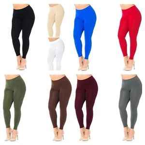 One Size Fits 14-22 Plus Size Nylon Spandex Leggings in 9 Different Colors - Picture 1 of 17