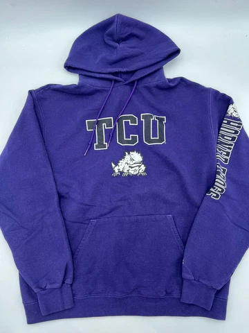 TCU Horned Frogs L Purple Football Screened Hoodie Sweatshirt Champion Graphic Cover