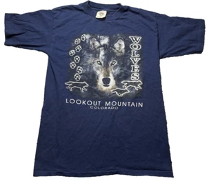 Vintage 90s Colorado Wolves T-Shirt Size Medium Lookout Mountain Colorado - Picture 1 of 6