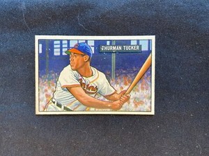 Beautiful Set Break  1951 Bowman Raw Est NM #222 Thurman Tucker