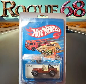 Vintage Hot Wheels Jeep CJ-7, Brown, 1983, Blackwalls, Mint on Unpunched Card - Picture 1 of 9