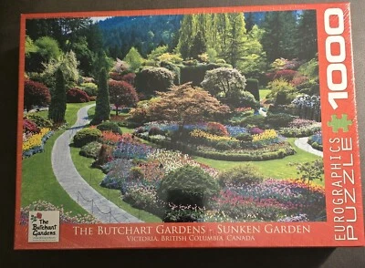 The Butchart Gardens - Sunken Garden Eurographics 1000 Pc Puzzle - NEW & SEALED - Image 1 of 3