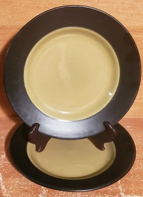 Pier 1 EBONY RIM VERDE Juego de platos de ensalada de 2, 7 7/8", gres Foto 1 de 4