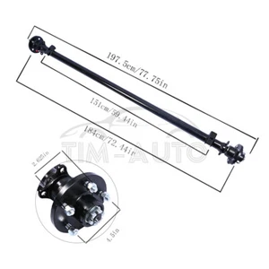 3.5K 5 on 4.5" Trailer Axle FOR 5 lug 73" HF 58" Spring Center 60" + U-Bolt Kit - Picture 1 of 9