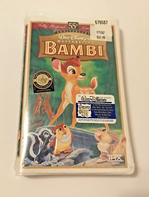 VTG Walt Disney 55th Anniversary Fully Restored Limited Edition Bambi Sealed VHS - Image 1 of 4