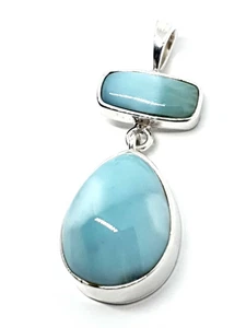 Colgante Larimar Piedra preciosa genuina Piedra delfín República Dominicana P... - Imagen 1 de 10