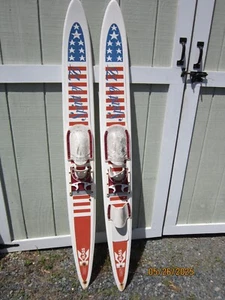 Vtg Kimball K-Glass "SPIRIT of 76" Fiberglass Water Skis Great Beach Decor!!! - Picture 1 of 6