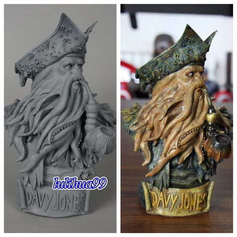 1/3 Davy Jones Captain Pirates of the Caribbean Bust Figure 11'' Statue Model Cover