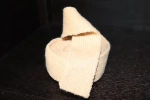 Vintage Wool Tie Square Knit Hipster Midcentury Professor Beige Trad Ivy - Picture 1 of 2
