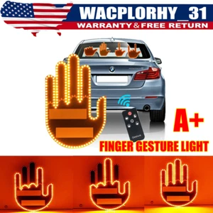Finger Gesture Light with Remote LED Car Back Window Sign Hand Light A+ - Picture 1 of 10