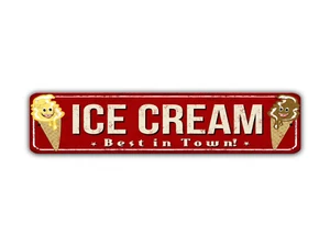 Ice Cream Street Sign Best In Town Vintage Style - Picture 1 of 6