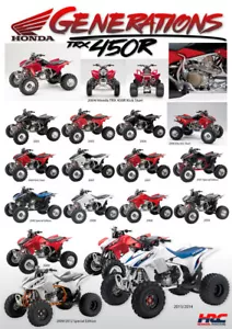 Honda TRX 450R Generations Poster Banner Flyer Picture Canvas Decal TRX450R - Picture 1 of 6