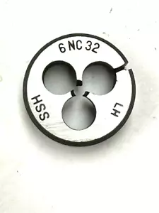 6-32 x 1" OD ACERO DE ALTA VELOCIDAD Troquel Redondo Ajustable UNC MANO IZQUIERDA - Imagen 1 de 4