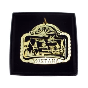 Montana Brass Ornament State Landmarks Popular Cities Personalize Year Charm - Bild 1 von 10