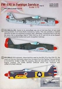 PSL72396 Print Scale Decals 1:72 Focke-Wulf Fw-190 in Foreign Service Part 2 - Bild 1 von 4