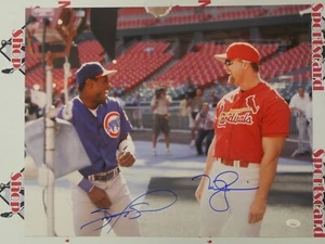 SAMMY SOSA MARK MCGWIRE DUAL SIGNED 16X20 PHOTO JSA WITNESSED COA CUBS CARDINALS - Picture 1 of 4