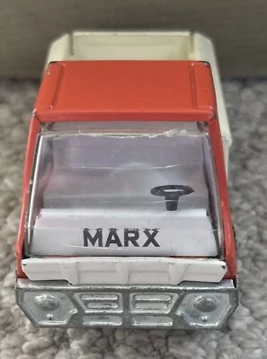 Vintage Marx Pressed Steel Pickup Truck Red & White 1968 Japan 6" - Image 1 of 4