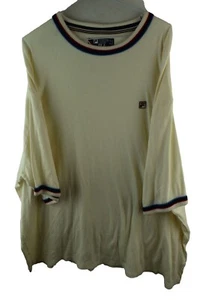 FILA White Line Beige T-Shirt size 4XL Mens summer beach holiday Casual Outdoors - Picture 1 of 9
