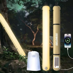 SELORSS Solar Inflatable Camping LED Light Foldable Waterproof Portable Outside - Picture 1 of 48