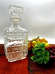 Vintage cut glass crystal decanter square whisky spirit with stopper 23 x 8 cm - Picture 1 of 9