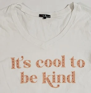 New T-Shirt Womens Large "It's Cool To Be Kind" Positivity Bling - Picture 1 of 10