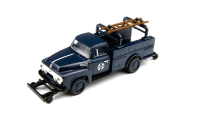 30214 Mini Metals HO 1/87 Sheridan Blue Santa Fe RR '54 Ford F-350 Utility Truck - Image 1 of 3