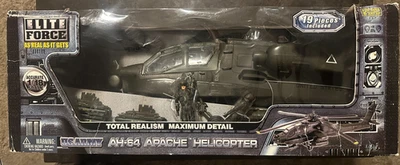 Elite Force 1:18 AH-64 APACHE HELICOPTER BBI US Army Military Blue Box 2002 MISB - Image 1 of 4