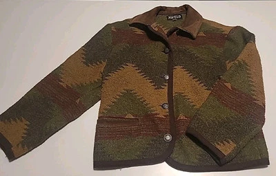 VTG MADE IN USA Jofeld Women Small Southwestern Aztec Blanket Jacket Wool Blend - Image 1 of 4