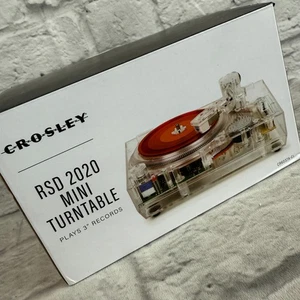 Mini tocadiscos Crosley Post Malone RSD 2020 3" discos USB batería auxiliar transparente nuevo en caja - Imagen 1 de 7