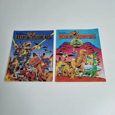 Vintage 1987 Dino Riders X 2 Insert Mini Comic Books Used Condition Free Post  - image 1 of 4