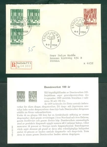 Sweden. FDC 1959.Reg#4300. Adm. Crown Land And Forest. Tree. Sc#3/544-545. Adr: - Picture 1 of 1
