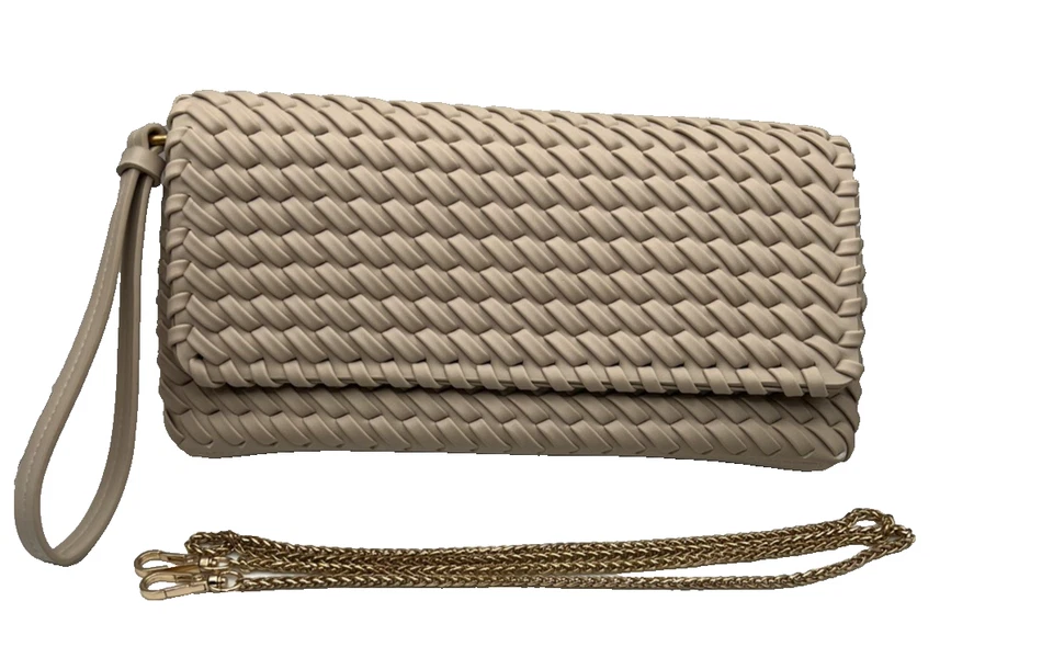 ZARA Original - Elongated Clutch Braided Detail "Ecru" Crossbody Luxury Bag 2025 - Image 1 of 4