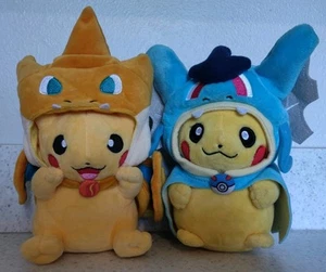 2015 Pokemon Center Japan Pikachu Blue Gyarados Charizard Poncho Plush Hat Doll - Picture 1 of 15