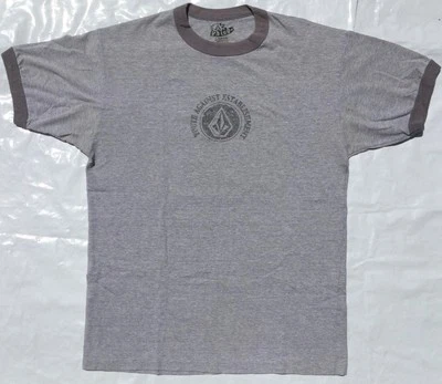 Vintage VOLCOM Large Gray Ringer T-shirt excellent Y2K - Image 1 of 4