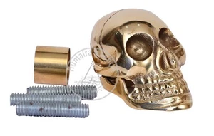 Designer Antique Solid Brass Skull Head Handle for Walking Stick Canes Shaft ... - Picture 1 of 3