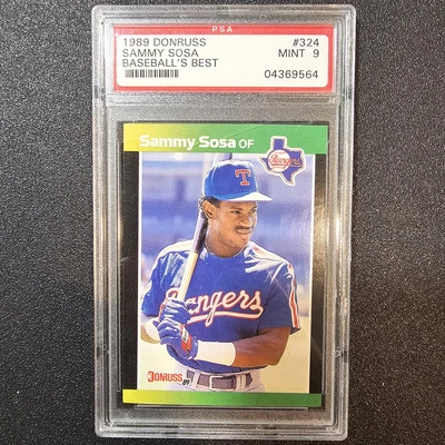 1989 Donruss #324 Sammy Sosa Baseball's Best Rookie PSA 9 Mint - Image 1 of 2