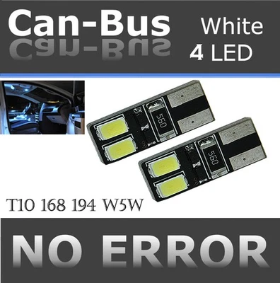 4 pc T10 White 4 LED Samsung Chips Canbus Install Plug & Play Tail Lights C620 - Image 1 of 4