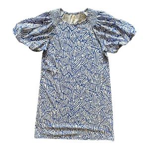 Lilly Pulitzer Rosen T-Shirt Dress Small 100% Cotton Martinique Blue Zee Bebe - Picture 1 of 5