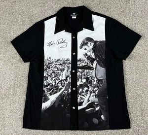 Graceland Elvis Presley Shirt Mens 2XL Black Button Up Concert Photo Graphic - Picture 1 of 9