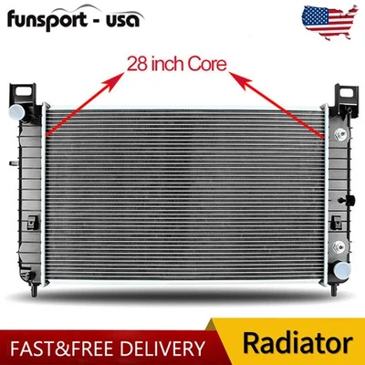 28'' Radiator for Chevy Silverado Tahoe Suburban GMC Sierra Yukon 4.3L 4.8L 5.3L - Image 1 of 4