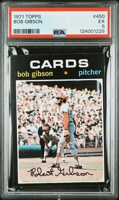 1971 Topps Bob Gibson #450 PSA 5 EX Cardinals HOF - Изображение 1 из 2