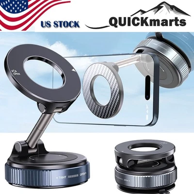 360° Vacuum Magnetic Phone Holder Foldable Stand Mount for Car Gym Strong Magnet - Image 1 of 4
