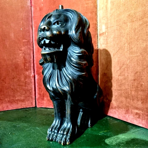 Lion carving corbel bracket sculpture 16" - Antique French architectural salvage Cover