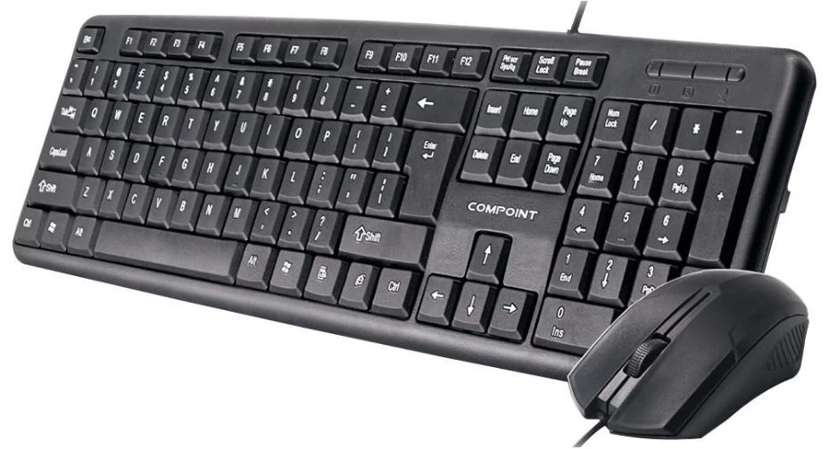 COMPOINT - Wired USB Keyboard & Mouse Deskset, Black - Image 1 of 1