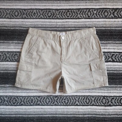 Women's Calvin Klein Sz 10 Mid Rise Short Khaki Cargo Shorts Tan Beige Inseam 4" - Image 1 of 4